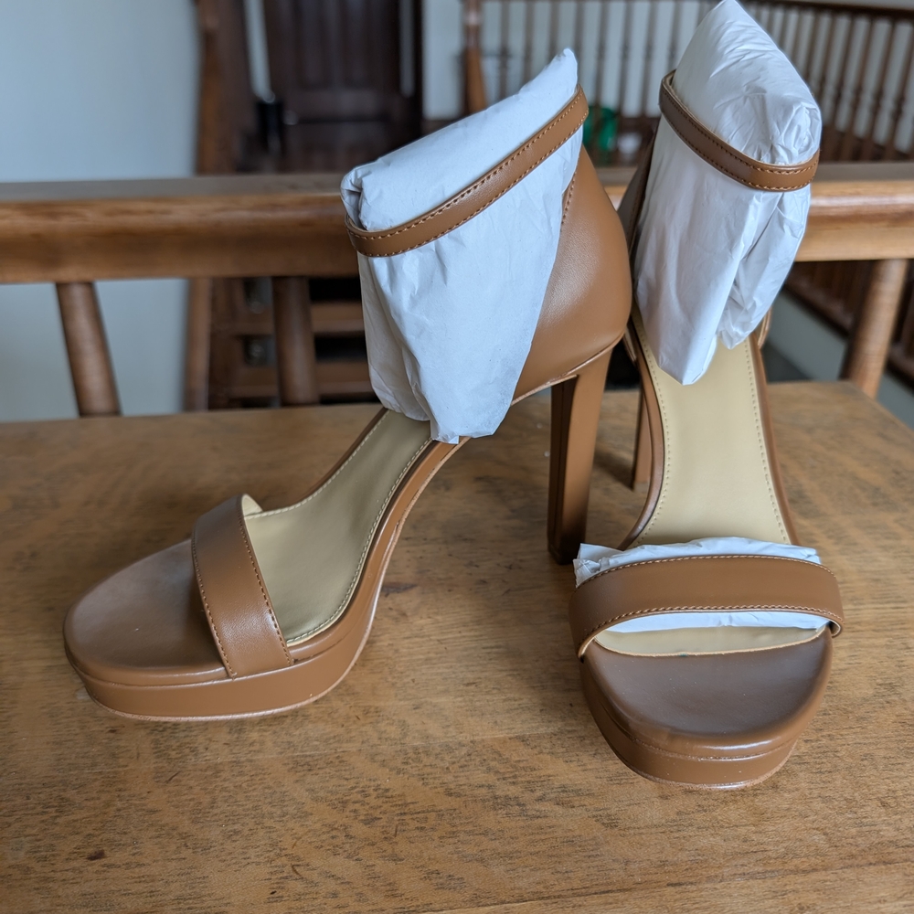 Michael Kors Brown High Heel Sandals with Ankle Strap